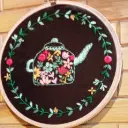 Embroidered kitchen hoop