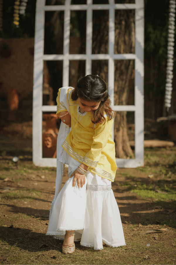 Extra image for Yellow Kurta  Gharara Outfit
