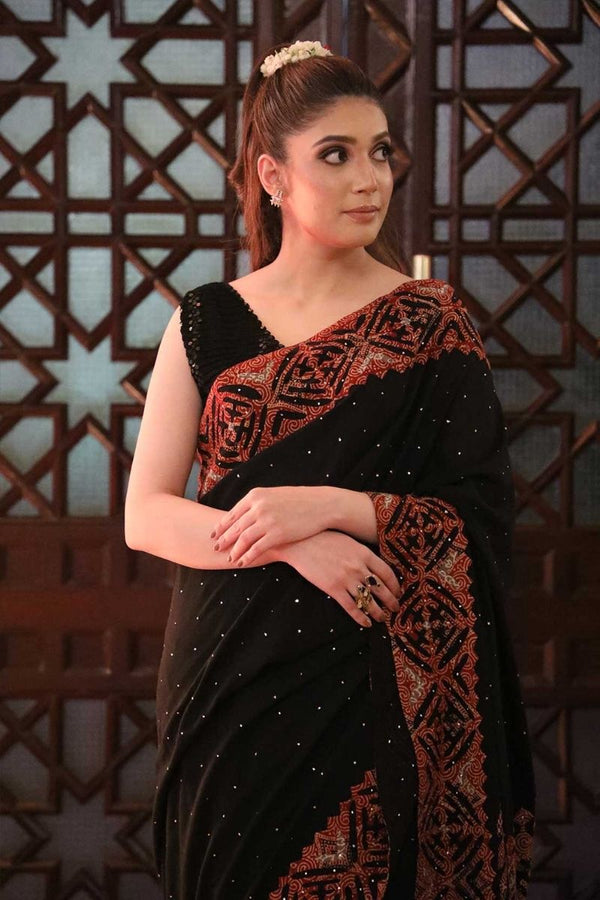 Extra image for Maroon Applique Saree
