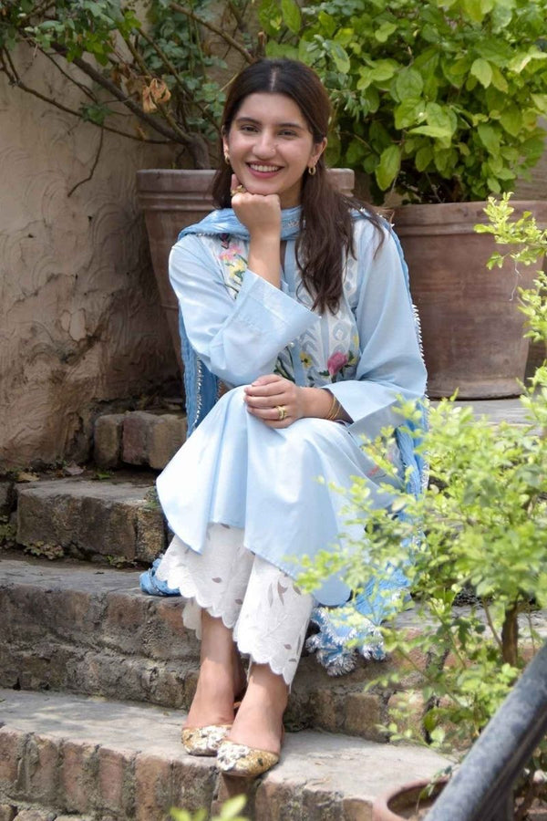 Extra image for Marian Blue Applique Kurta