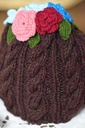 Extra image for Flower Tea Cozy - Chocolate Brown