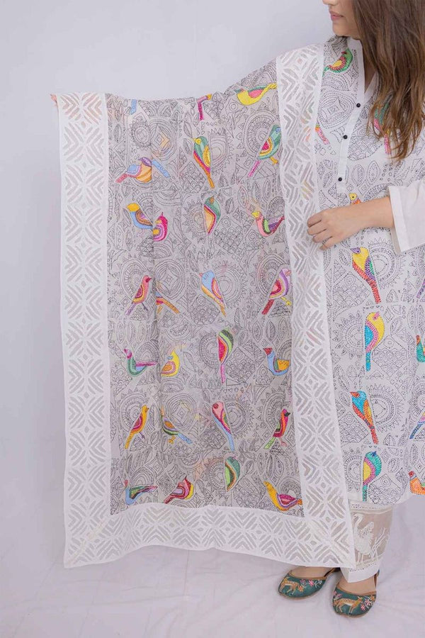 Extra image for Birds Embroidered Dupatta