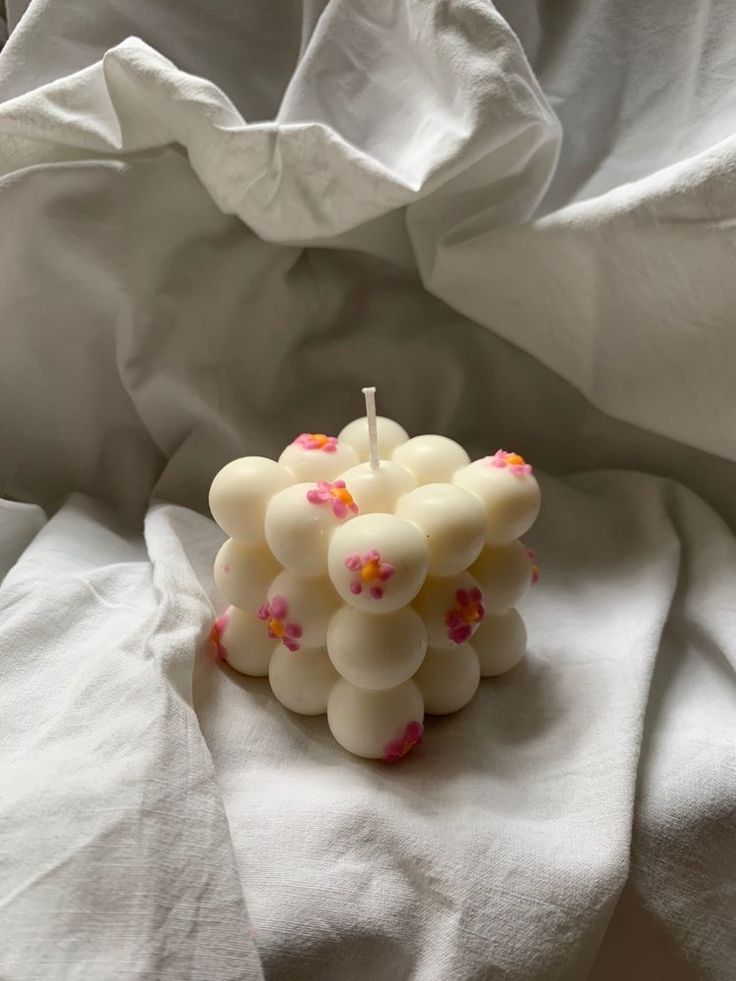 Hand painted Bubble candle