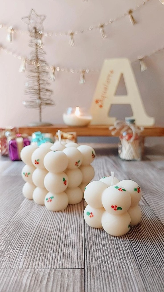 Hand painted Bubble candle
