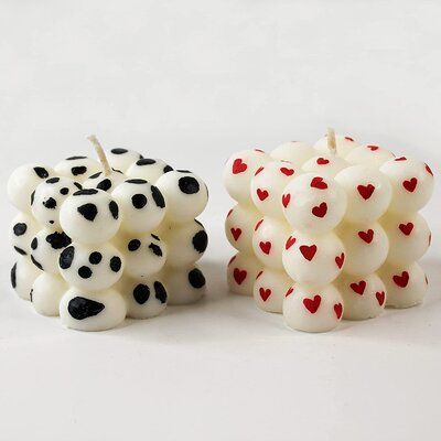 Hand painted Bubble candle