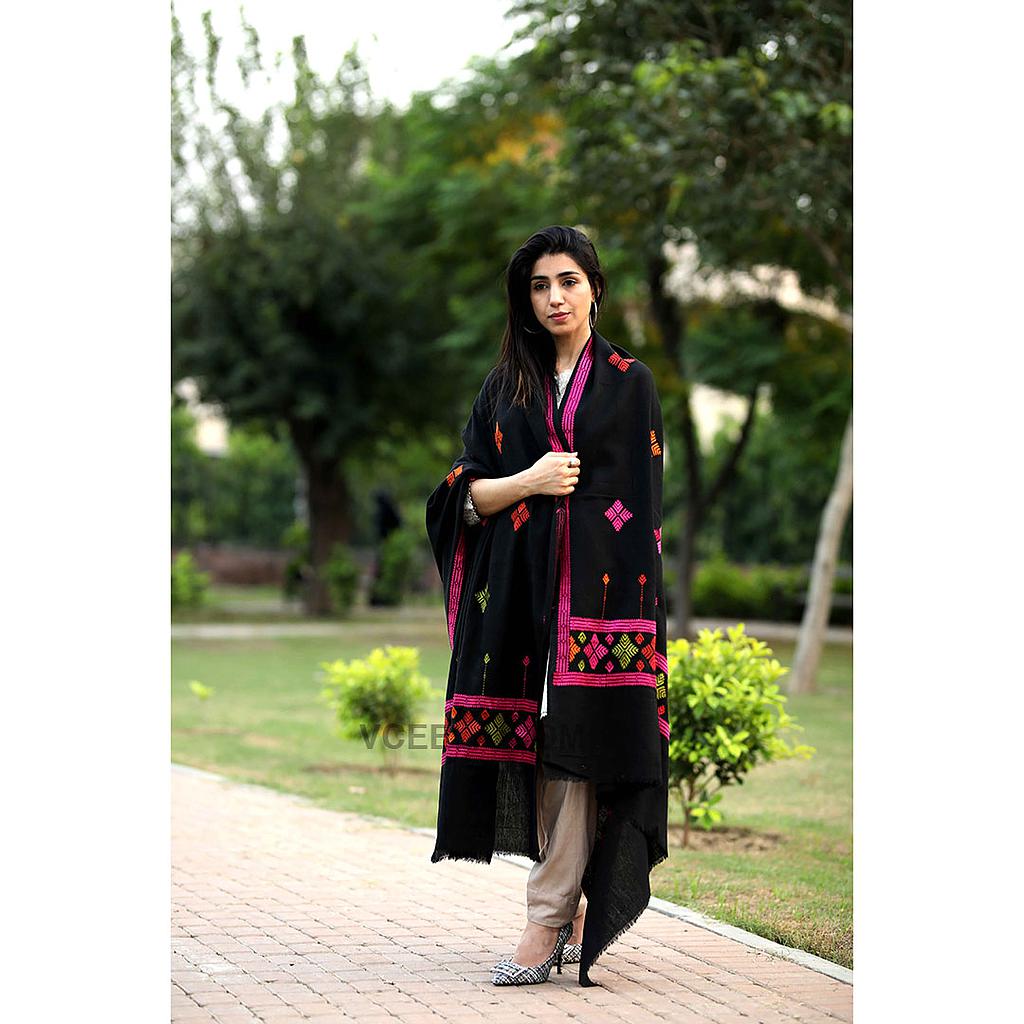 Embroidered Phulkari Shawl