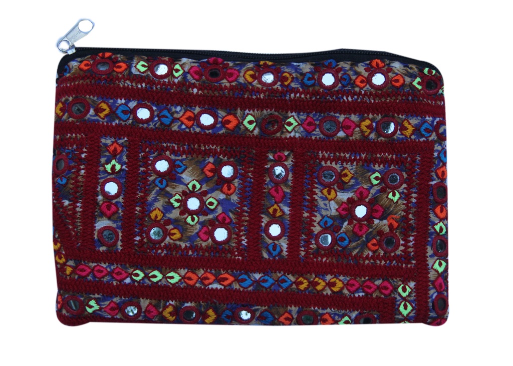 Sakhar Mirror Work Pouch