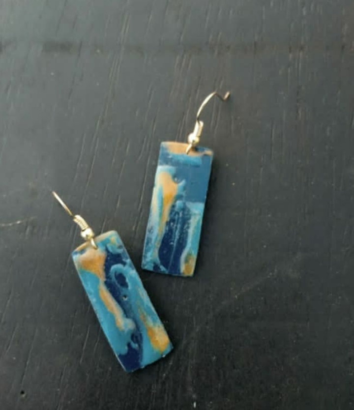 Blue Resin Earrings