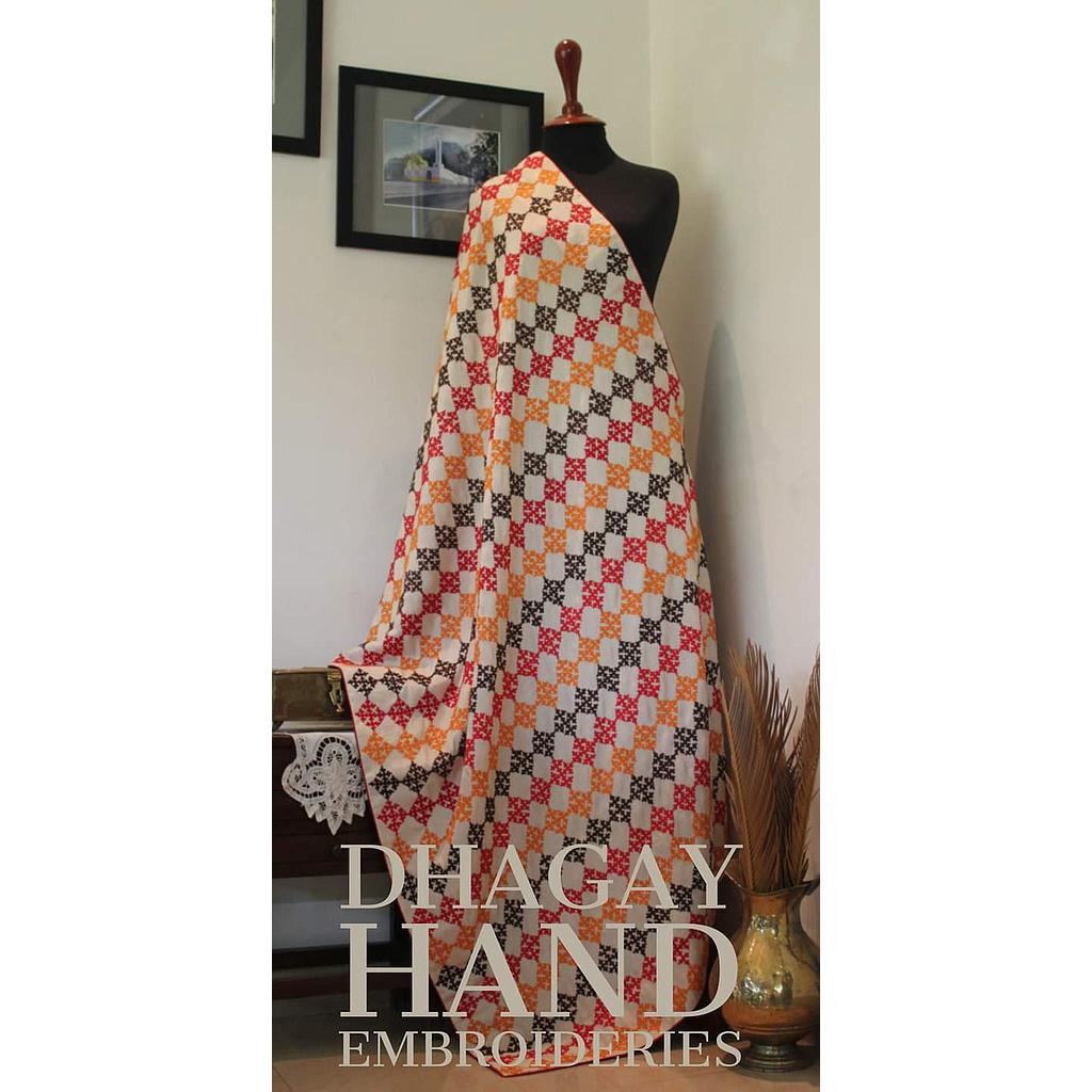 Hand Embroidered Silk Shawl