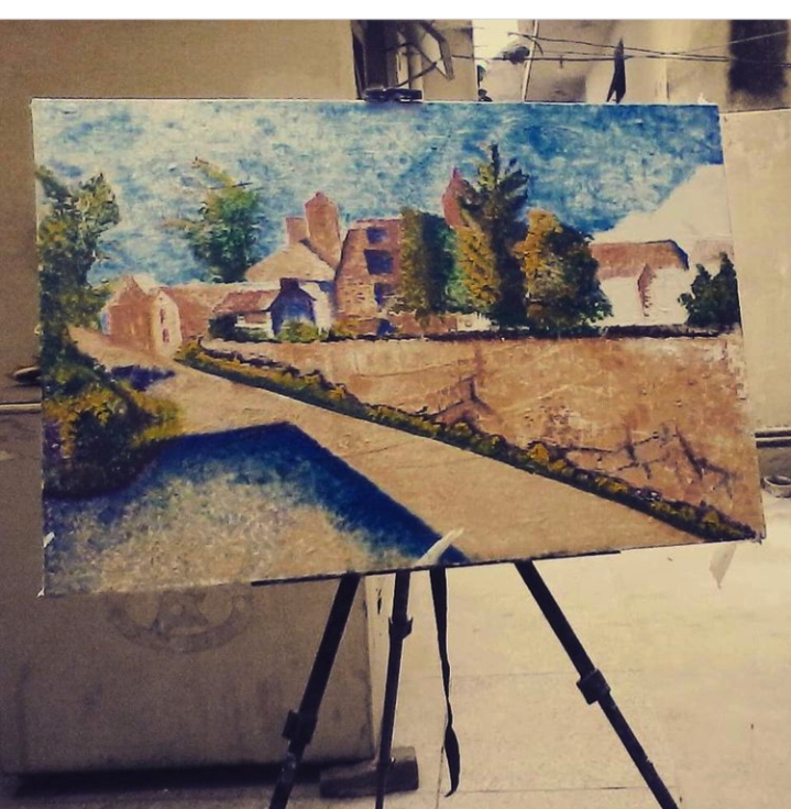 Pointillism landscape