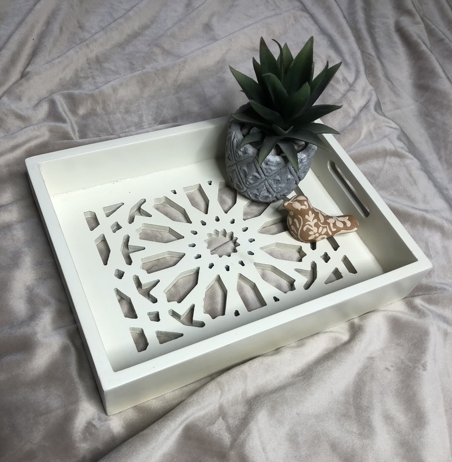White Jaali Tray