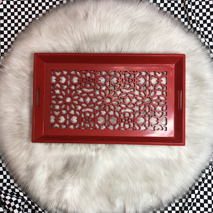 Red Jaali Tray