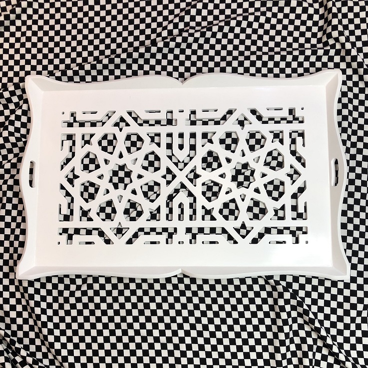 White Jaali Tray