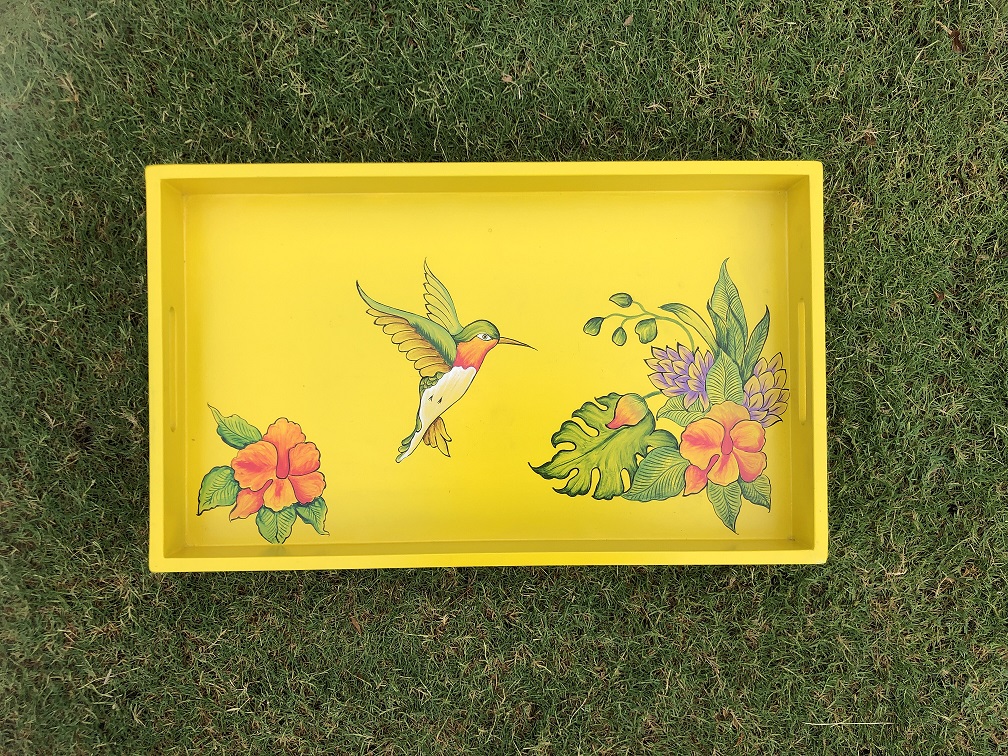 Humming Bird hand painted tray