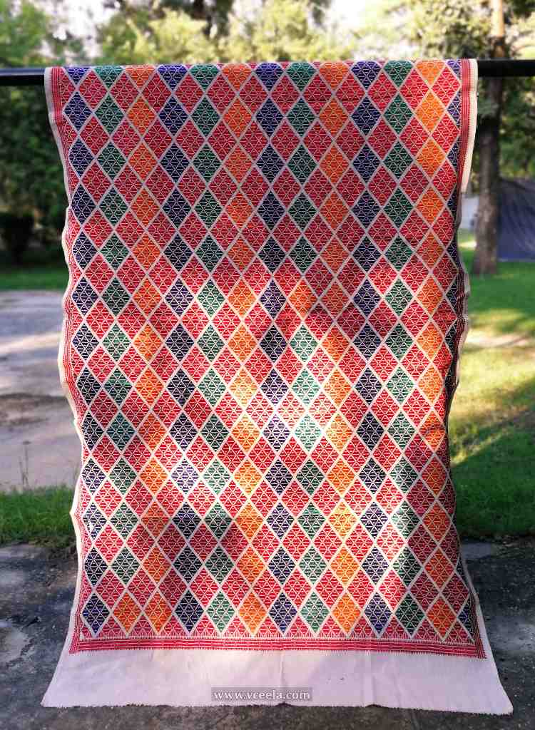 Embroidered Phulkari Shawl 