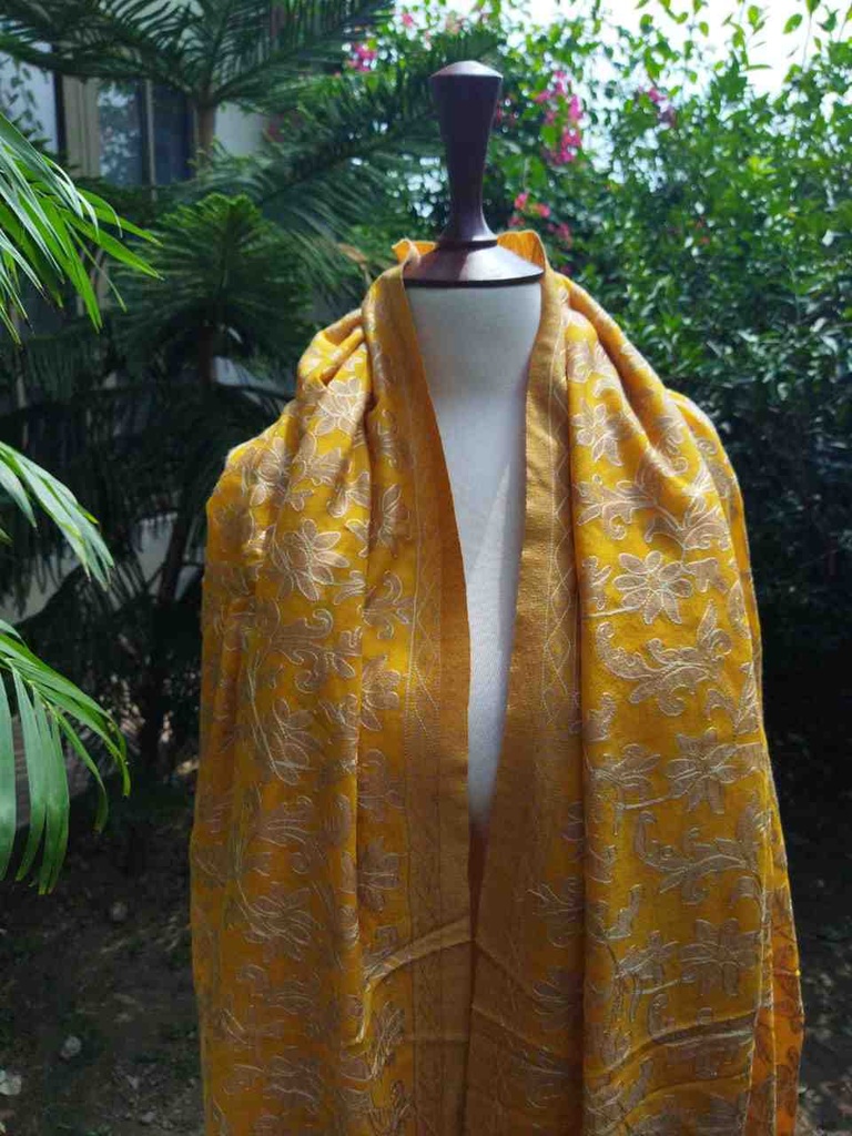 Woollen Pashmina Shawl with Kani Outline