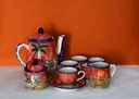 Blue Pottery Tea Set