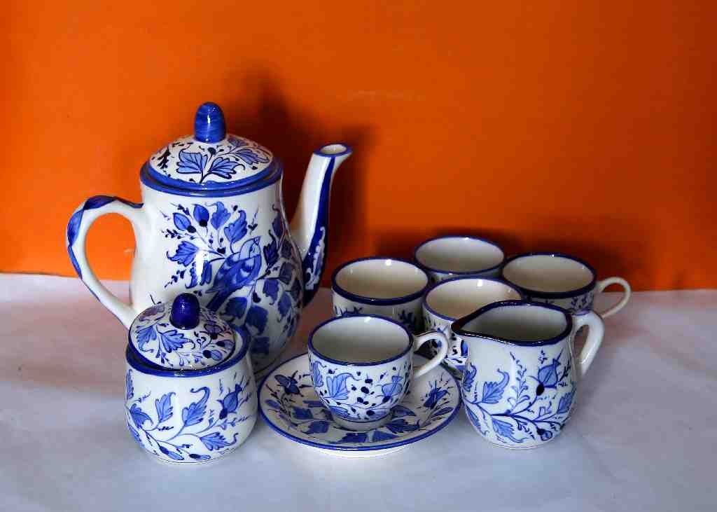 Blue Pottery Tea Set