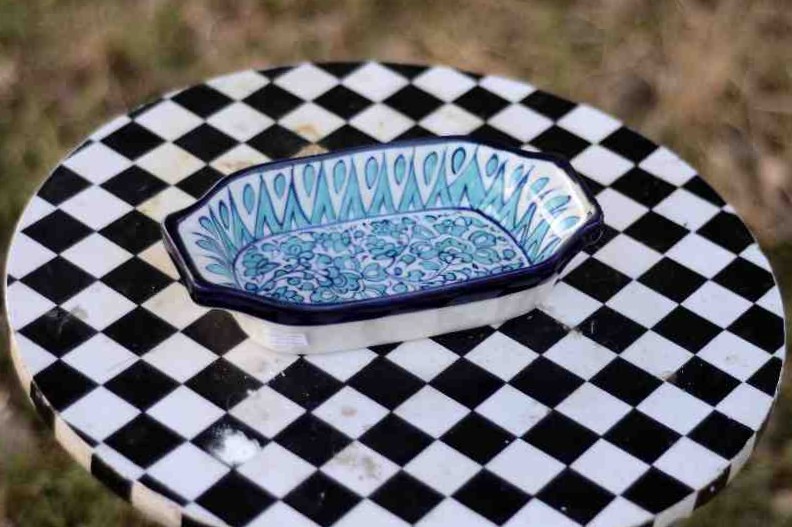 Blue Pottery Deep Dish