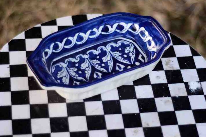 Blue Pottery Deep Dish