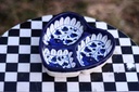 Blue Pottery Heart Shape Small Dry Fruit Tray