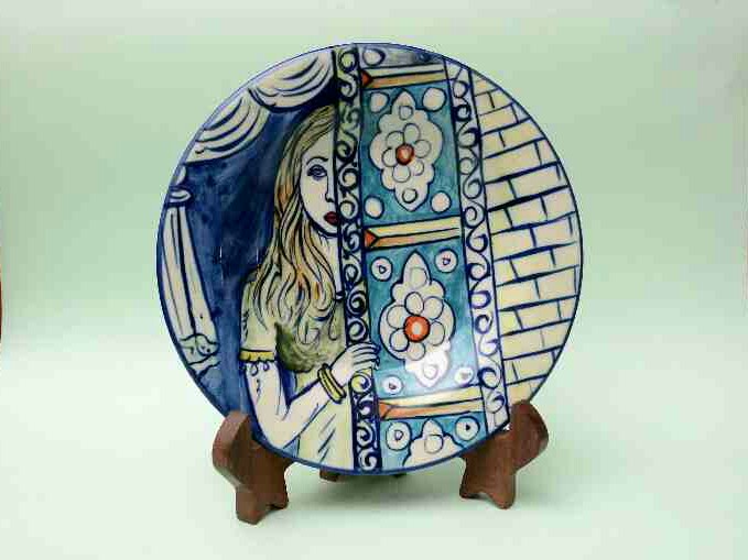 Blue Pottery Decorative Art Plate