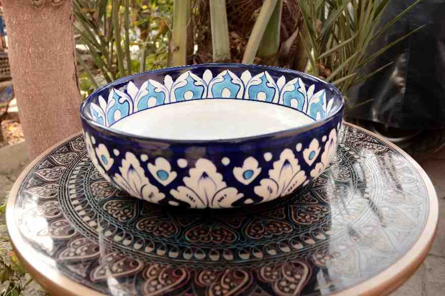 Blue Pottery Large Bowl