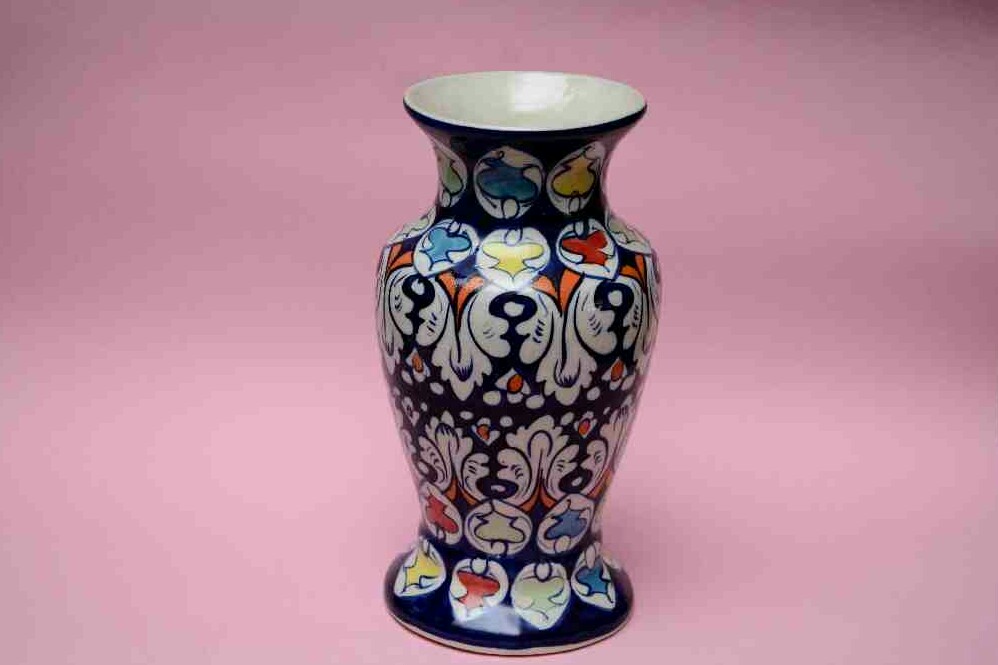 Blue Pottery Medium Flower Vase