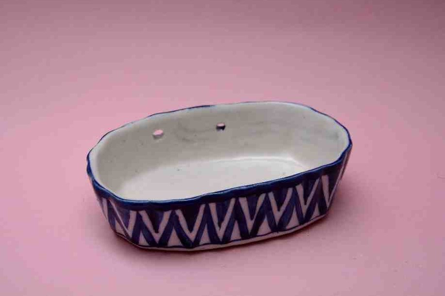Blue Pottery Soap Dish