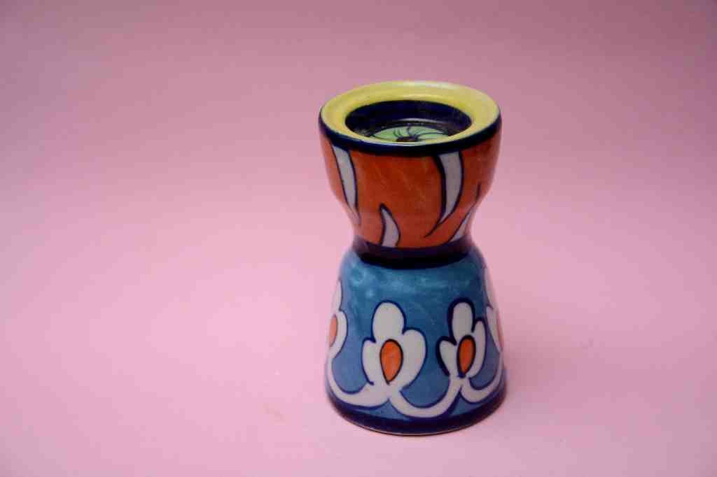 Blue Pottery Candle Stand