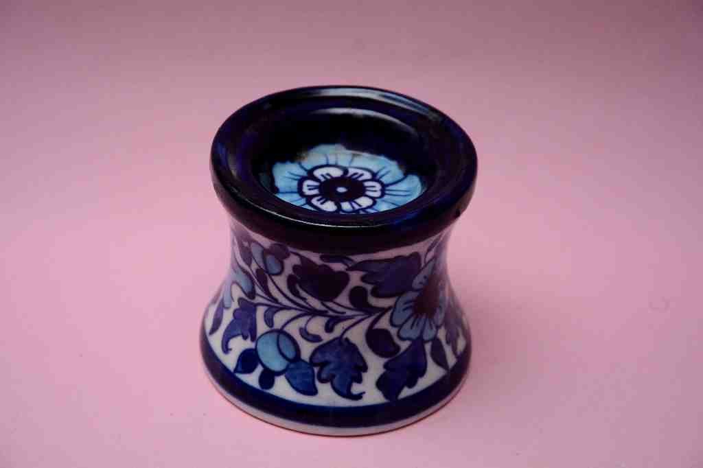 Blue Pottery Candle Holder