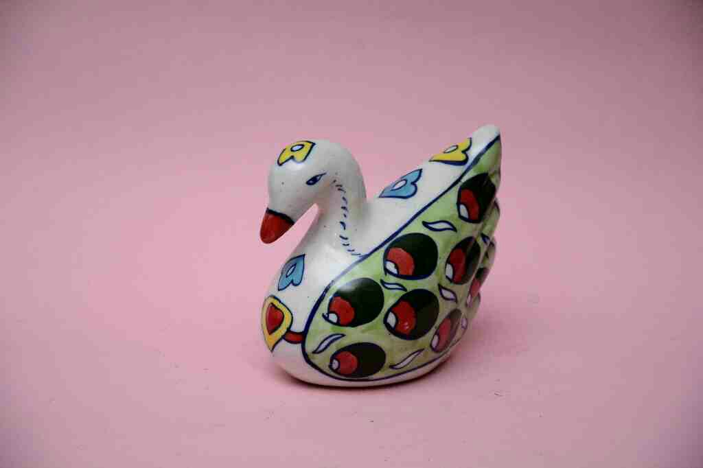Blue Pottery Miniature Duck