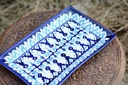 Blue Pottery Rectangular Dish