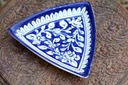 Blue Pottery Triangular Dish