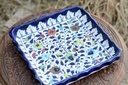 Blue Pottery Square Shape Serving Tray