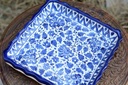 Blue Pottery Square Shape Serving Tray