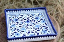 Blue Pottery Square Shape Serving Tray