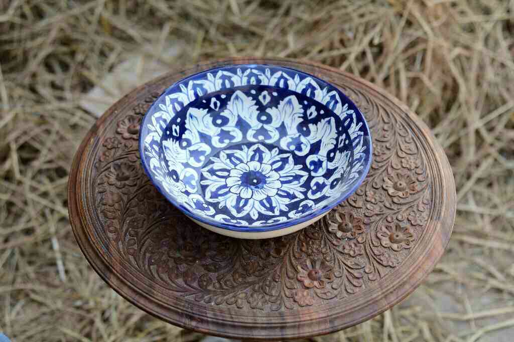 Blue Pottery Deep Soup Bowl