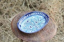 Blue Pottery Oval Shape Rice Tray