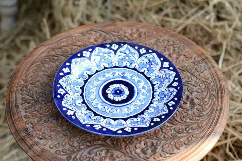 Blue Pottery Dinner Plate