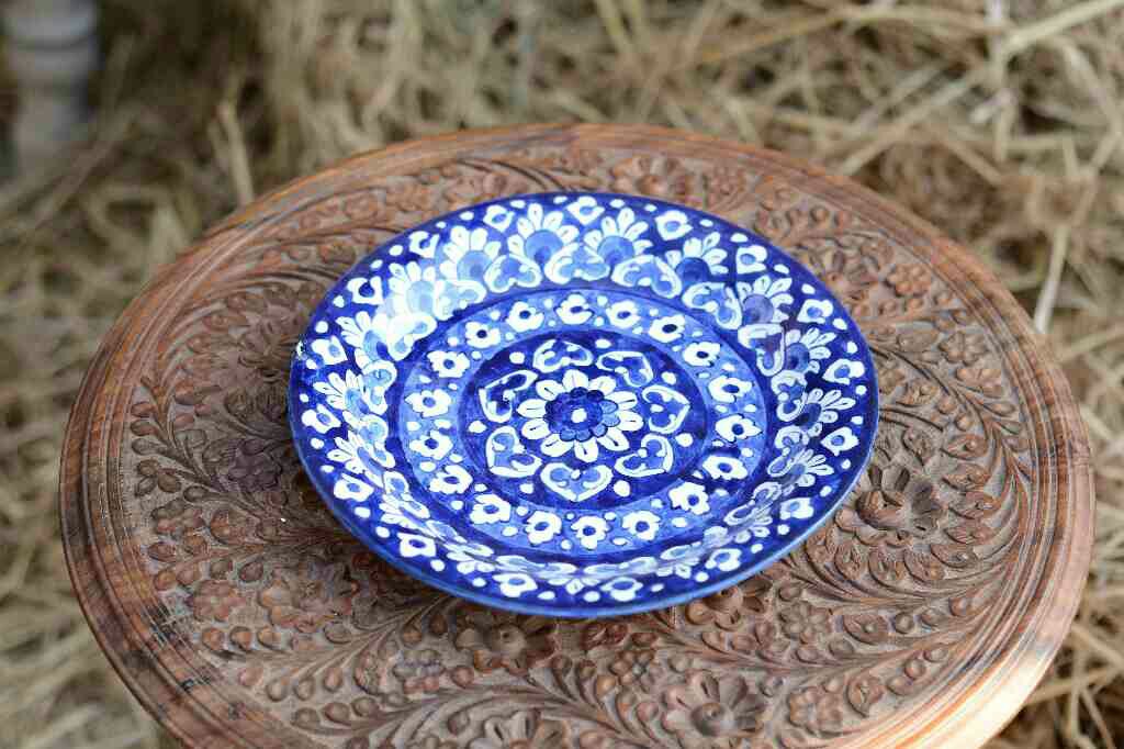 Blue Pottery Dinner Plate