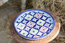 Blue Pottery Pizza Tray