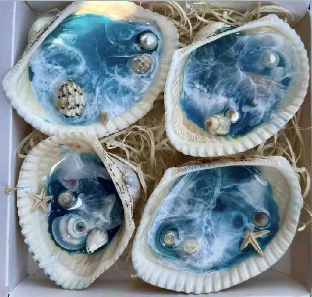 Shells with Sea Effect (Set of 4)