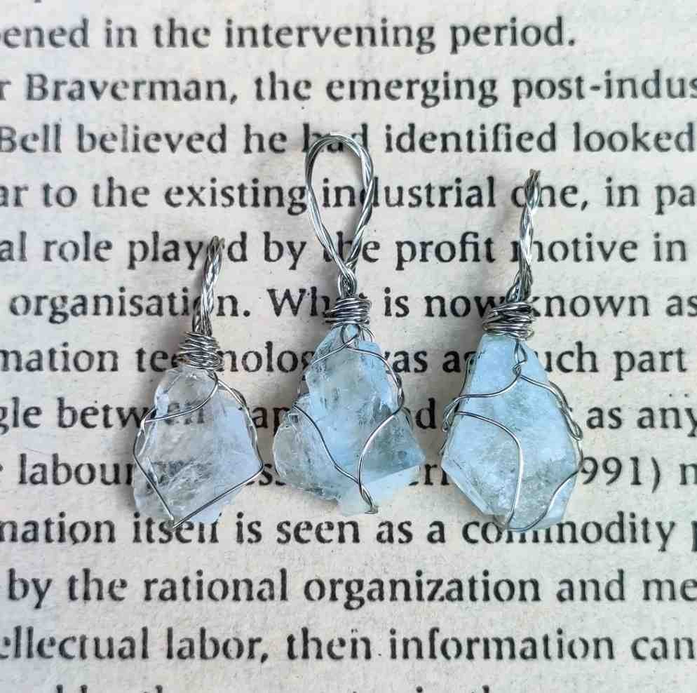 Raw Aquamarine Stone Pendant (1 Piece)