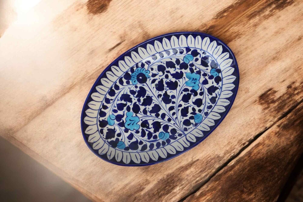 Blue Pottery Rice Dish
