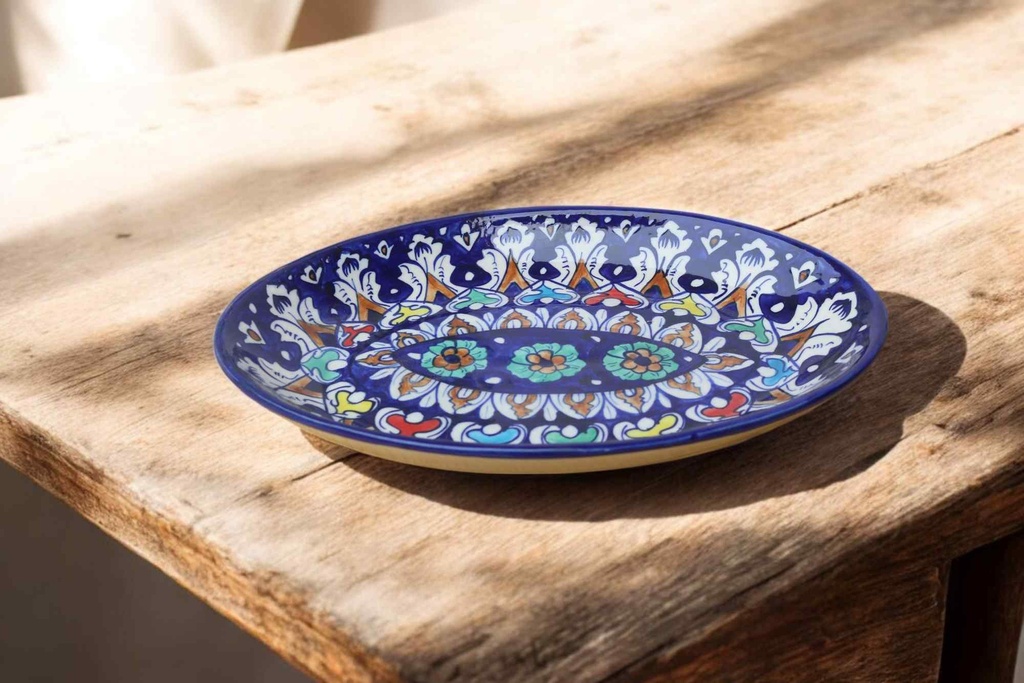 Blue Pottery Rice Dish