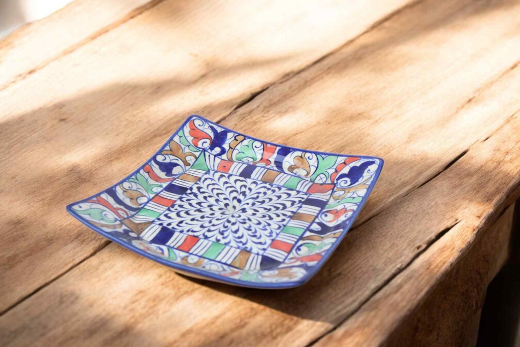 Blue Pottery Square Plate