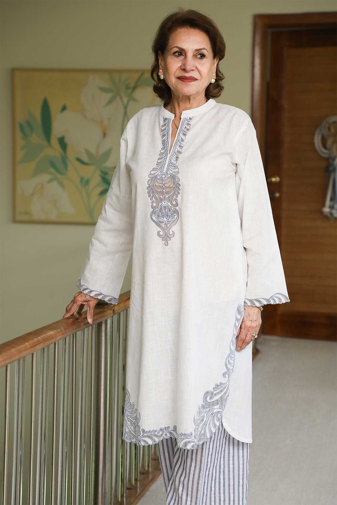White Cutwork Suit
