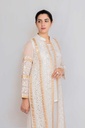White applique and sitara work gaown