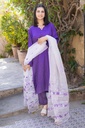 Lilac Applique Organza Dupatta